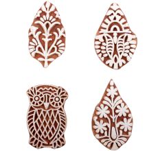 Set of 4 Piece New Mix Wooden Printing Block