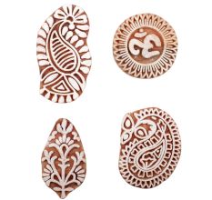 Set of 4 Piece New Mix Wooden Printing Block