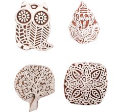 Set of 4 Piece New Mix Wooden Printing Block