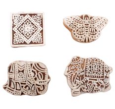 Set of 4 Piece New Mix Wooden Printing Block