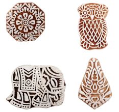 Set of 4 Piece New Mix Wooden Printing Block