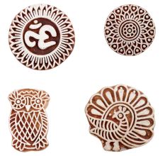 Set of 4 Piece New Mix Wooden Printing Block