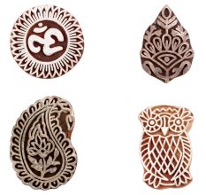 Set of 4 Piece New Mix Wooden Printing Block