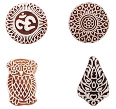 Set of 4 Piece New Mix Wooden Printing Block