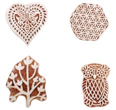 Set of 4 Piece New Mix Wooden Printing Block