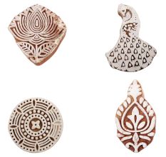 Set of 4 Piece New Mix Wooden Printing Block