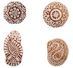 Set of 4 Piece New Mix Wooden Printing Block