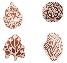 Set of 4 Piece New Mix Wooden Printing Block