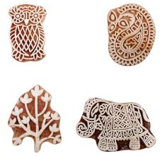 Set of 4 Piece New Mix Wooden Printing Block