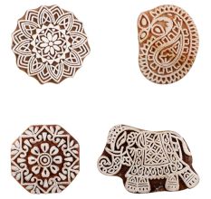 Set of 4 Piece New Mix Wooden Printing Block