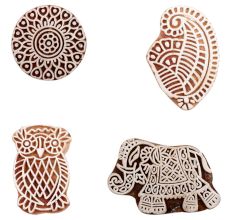Set of 4 Piece New Mix Wooden Printing Block