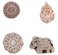 Set of 4 Piece New Mix Wooden Printing Block