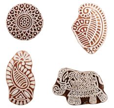 Set of 4 Piece New Mix Wooden Printing Block