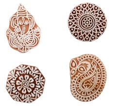 Set of 4 Piece New Mix Wooden Printing Block