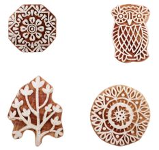Set of 4 Piece New Mix Wooden Printing Block