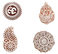 Set of 4 Piece New Mix Wooden Printing Block