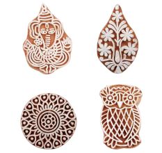 Set of 4 Piece New Mix Wooden Printing Block