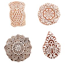 Set of 4 Piece New Mix Wooden Printing Block