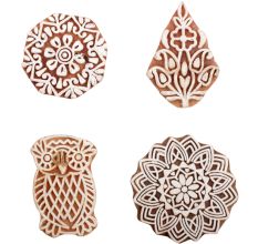 Set of 4 Piece New Mix Wooden Printing Block