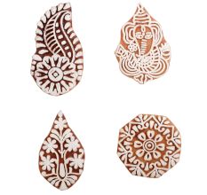 Set of 4 Piece New Mix Wooden Printing Block