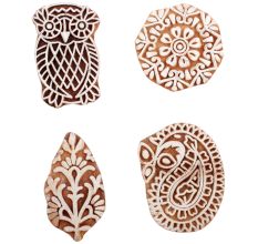 Set of 4 Piece New Mix Wooden Printing Block