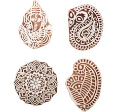 Set of 4 Piece New Mix Wooden Printing Block