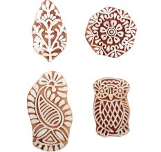 Set of 4 Piece New Mix Wooden Printing Block