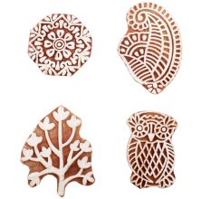 Set of 4 Piece New Mix Wooden Printing Block