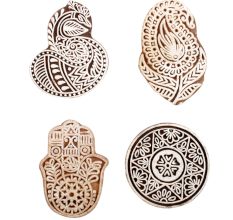 Set of 4 Piece New Mix Wooden Printing Block