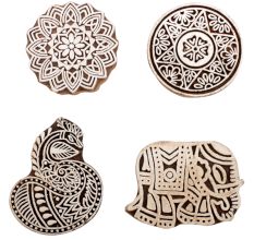 Set of 4 Piece New Mix Wooden Printing Block