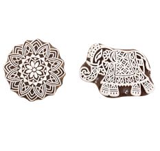 Set of 2 Piece New Mix Wooden Printing Block