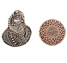 Set of 2 Piece New Mix Wooden Printing Block