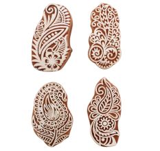 Set of 4 Piece New Mix Wooden Printing Block