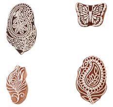 Set of 4 Piece New Mix Wooden Printing Block