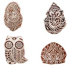 Set of 4 Piece New Mix Wooden Printing Block