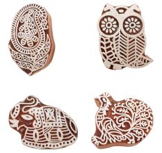 Set of 4 Piece New Mix Wooden Printing Block