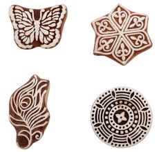 Set of 4 Piece New Mix Wooden Printing Block