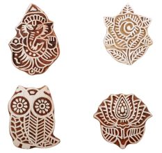 Set of 4 Piece New Mix Wooden Printing Block