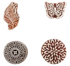 Set of 4 Piece New Mix Wooden Printing Block