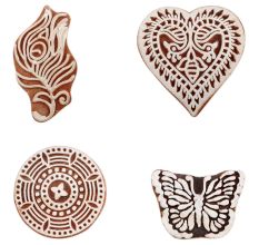 Set of 4 Piece New Mix Wooden Printing Block