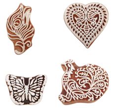 Set of 4 Piece New Mix Wooden Printing Block