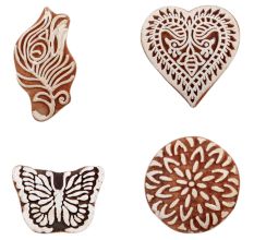 Set of 4 Piece New Mix Wooden Printing Block