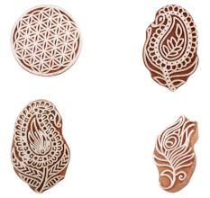 Set of 4 Piece New Mix Wooden Printing Block