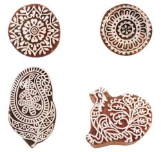 Set of 4 Piece New Mix Wooden Printing Block