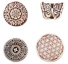 Set of 4 Piece New Mix Wooden Printing Block