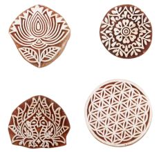 Set of 4 Piece New Mix Wooden Printing Block