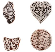 Set of 4 Piece New Mix Wooden Printing Block