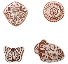 Set of 4 Piece New Mix Wooden Printing Block