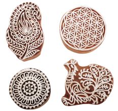 Set of 4 Piece New Mix Wooden Printing Block