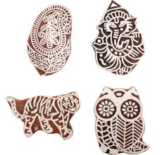 Set of 4 Piece New Mix Wooden Printing Block